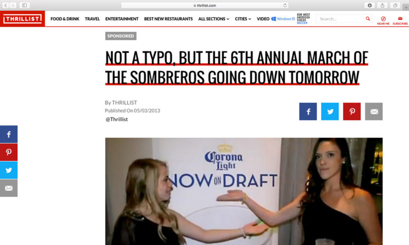 March of the Sombreros Thrillist Coverage