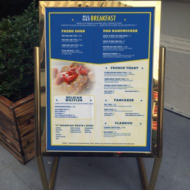 Outdoor display menu design & print