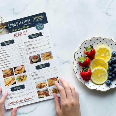 Breakfast menu design & print