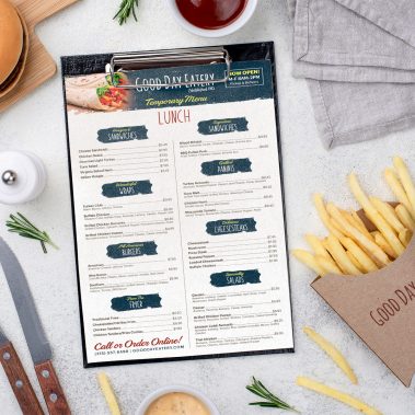 Lunch menu design & print